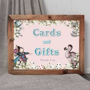 CARTE e REGALI Cartello da tavolo Baby Shower, 8x10, tema coordinato Alice nel Paese delle Meraviglie, modello di download digitale stampabile modificabile fai da te, 47-c&g