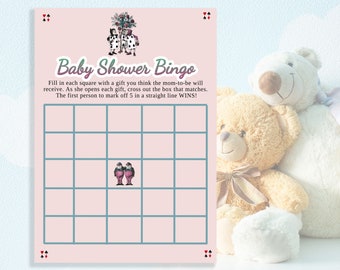 Wonderland BABY SHOWER BINGO  blank game card Alice in Wonderland theme Whimsical Tea Party, diy edit and print digital download  47B-bsb(c)