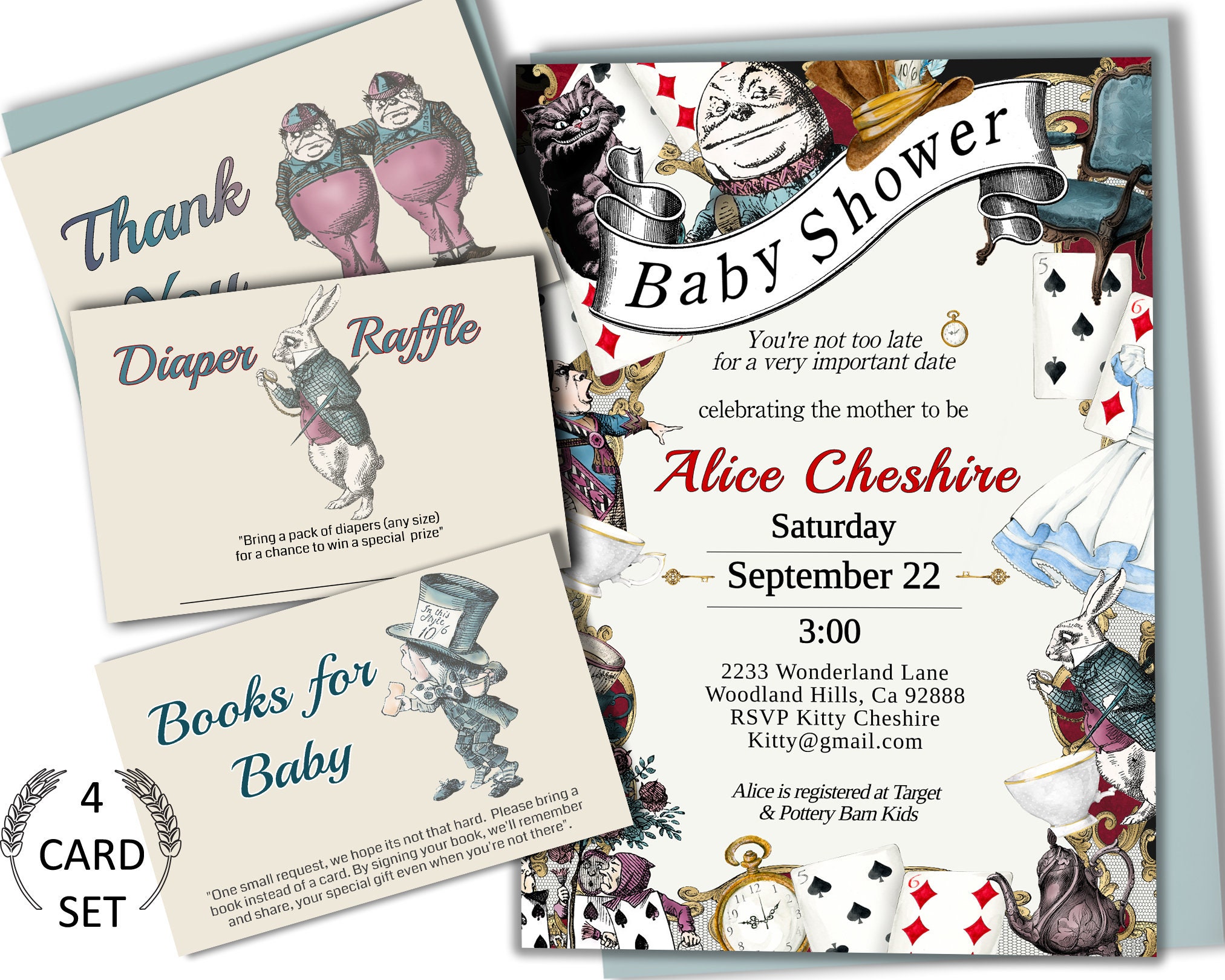 Alice in Wonderland Inspired Birthday Invitation Printable · Just