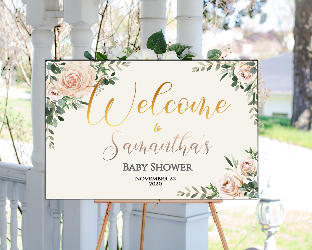 Editable WELCOME SIGN, Baby Shower Welcome Sign Template, Diy Editable ...