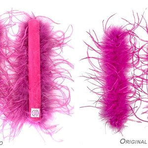 Pair Of Ostrich Feather Snap Bracelets High Quality Full Volume - Barbie Pink bild 3