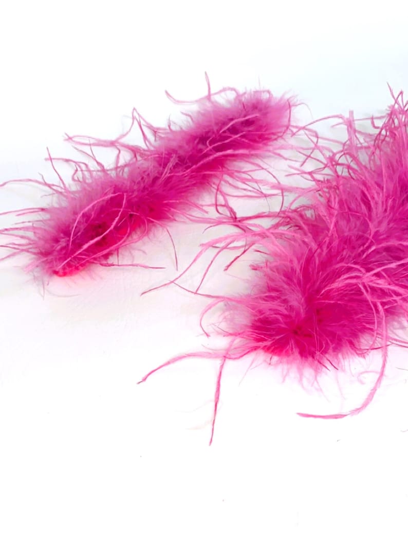 Pair Of Ostrich Feather Snap Bracelets High Quality Full Volume - Barbie Pink bild 5
