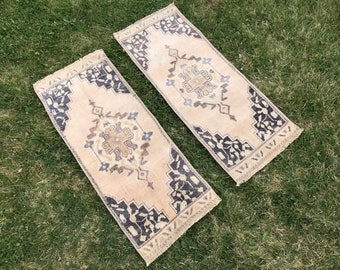 Twin small rug ,Set of two  Small rug , pair Small rug Oushak rug,  Distressed Small rug, Oriental rug,home decor rug,persian decor smal rug