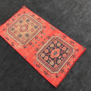 Small Vintage Turkish Oushak Rug: Muted Colors, 1.7x3.4 ft