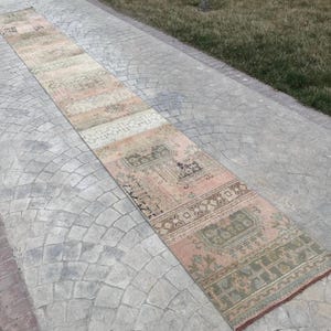 Patchwork Wool Rug Runner: Extra Long Boho Stair Rug (2.5x20.7 ft)