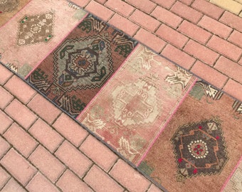 超ロング✳︎56×273 ストロベリーレッド　パッチワーク　トルコヴィンテージラグ 超ロング✳︎56×273 ストロベリーレッド パッチワーク トルコ