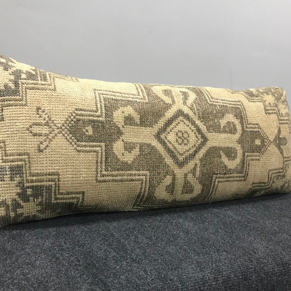 14”x35” inches/ Pillow Cover, Muted Color Pillow, Vintage Pillow, Bohemian Pillow, For bed Pillow Boho Lumbar Oversize Pillow Cover