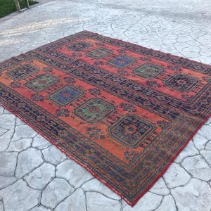 9x11 ft Antigue Heriz Rug, Vintage Heriz Rug, 8.9x11.2 Area Oushak Rug, Rustic Home Owersize Turkish Rug, 9x11 Heriz Rug Area Heriz Rug 8x11