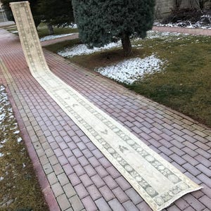 Alfombra de lana extra larga: 1,8 x 25,7 pies, estilo patchwork para escaleras
