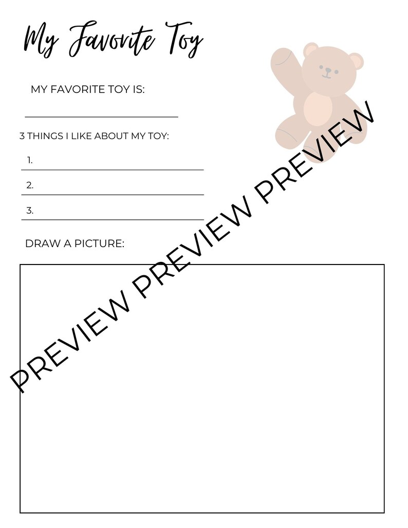 Favorite Things Printable Bundle Activity for Homeschool Downloads ...