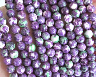 18MM MATRIX TURQUOISE GEMSTONE PURPLE DIAMOND SQUARE 18MM LOOSE BEADS 7/"