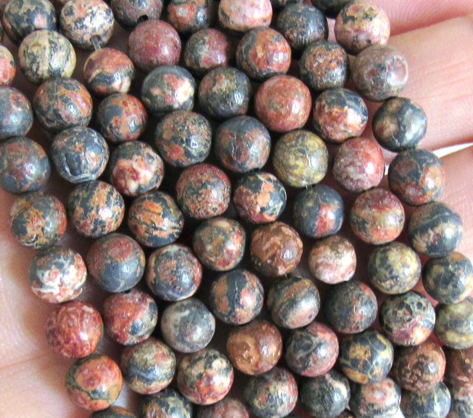 Red Leopard skin Jasper Jasper beads 6mm gemstone full Etsy