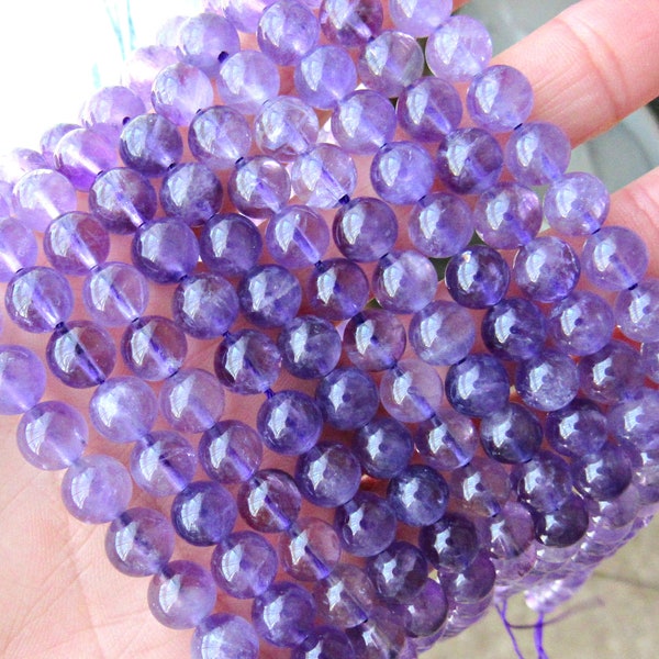 Amethyst beads, 8mm Cape Amethyst, violet beads, full strand, natural Amethyst, purple amethyst, 8mm round beads, Cape amethyst beads 8mm