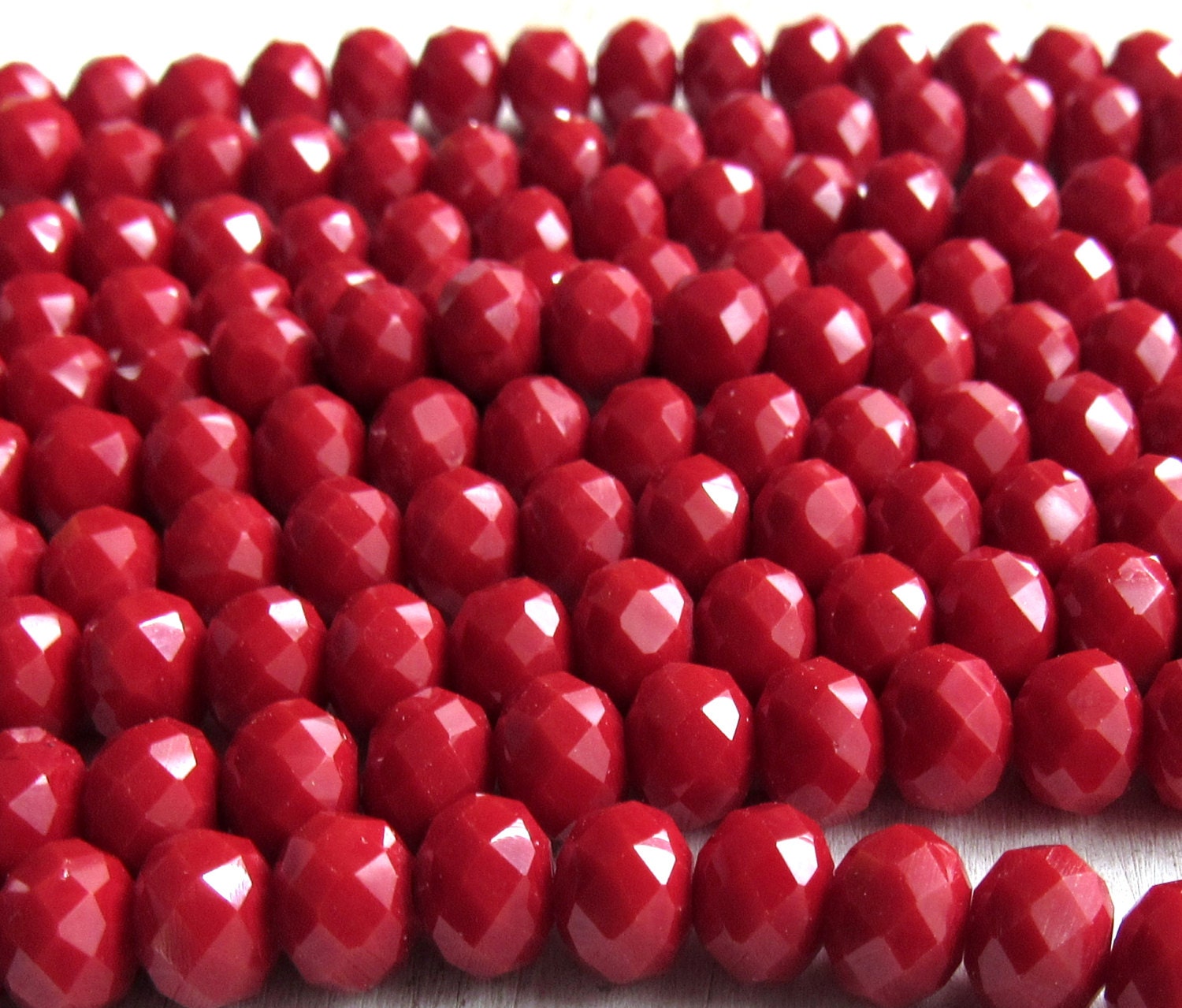 6mm Red crystal beads Opaque red glass beads Crystal Glass | Etsy