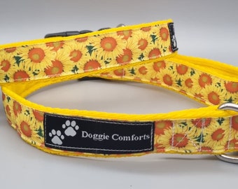 Sunflower dog collars & lead.