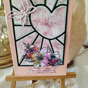 carte anniversaire coeur et fleur