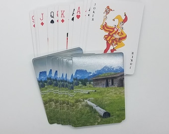 Homestead Cabin Photo Playing Card Deck, Rustic Wyoming Mountain Gifts, Fathers Day Gambler Gift