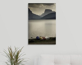 Wyoming Mountain Lake Metal Photo Print, Kayak Wall Art Lake House Decor, Ready to Hang No Framing Needed Photography Kayaker Gift