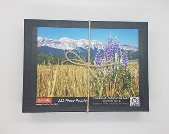 Lupine Wildflower Photo Puzzle, Wyoming Mountain Art Gift, Flower Gift for Mom