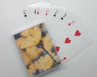 Yellow Wildflower Playing Cards Poker Deck, Floral Gift for Her