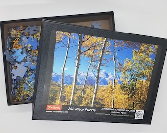 Grand Teton National Park Photo Puzzle, Aspen Trees Teton Mountains Jackson Hole Wyoming Photo Gift, Ready to Ship Gift