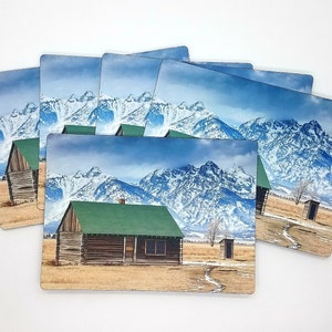 Grand Teton Homestead Photo Magnet, Jackson Hole Wyoming Cabin Life Western Gift, National Park Souvenirs