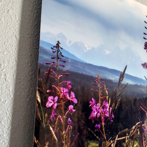 Fireweed 12x36 Metal Wall Art, Mountain Decor Aluminum Print, Wyoming Wildflower Panoramic Art, Photo Gift for Mom image 4