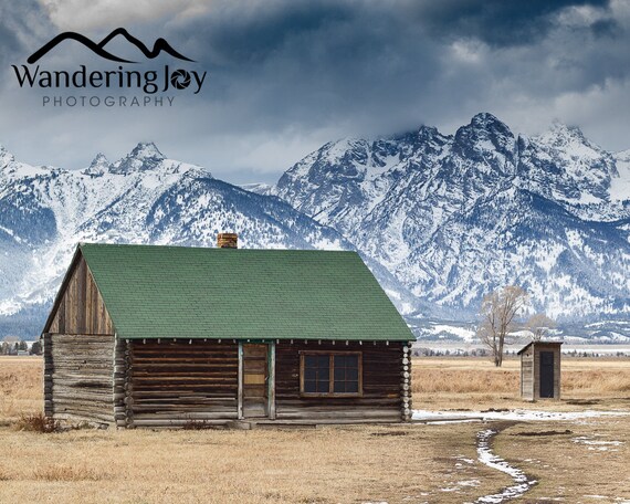 Grand Teton National Park Cabin Photo Jackson Hole Wyoming Etsy