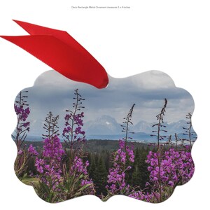 Togwotee Pass Wildflowers, Grand Teton National Park Ornament, Wyoming Fireweed Photo Christmas Gift image 2