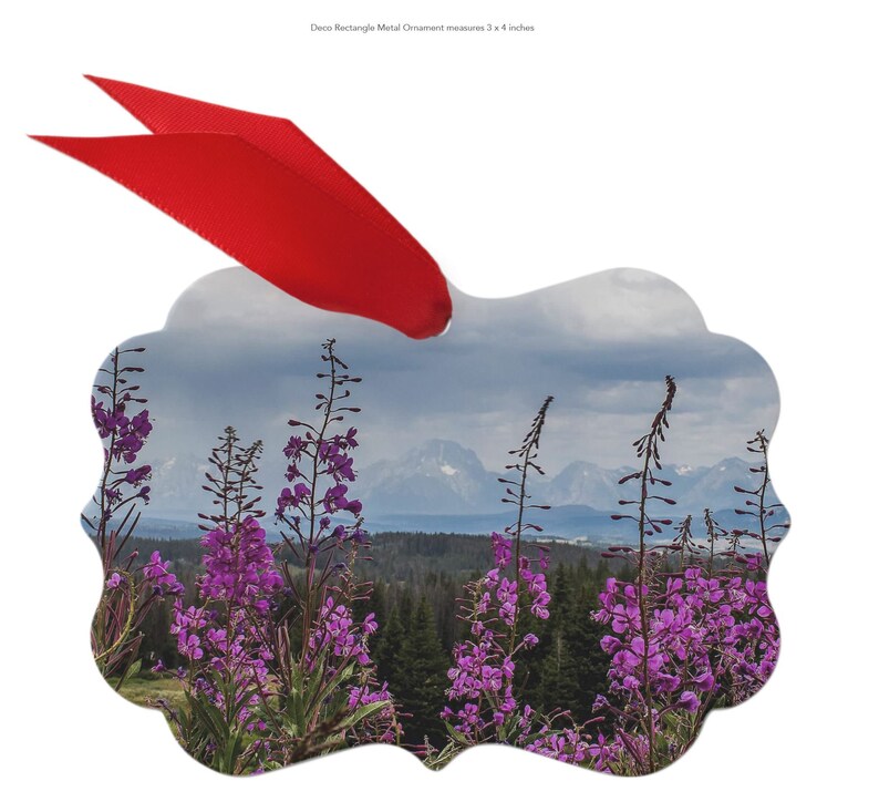 Togwotee Pass Wildflowers, Grand Teton National Park Ornament, Wyoming Fireweed Photo Christmas Gift image 2