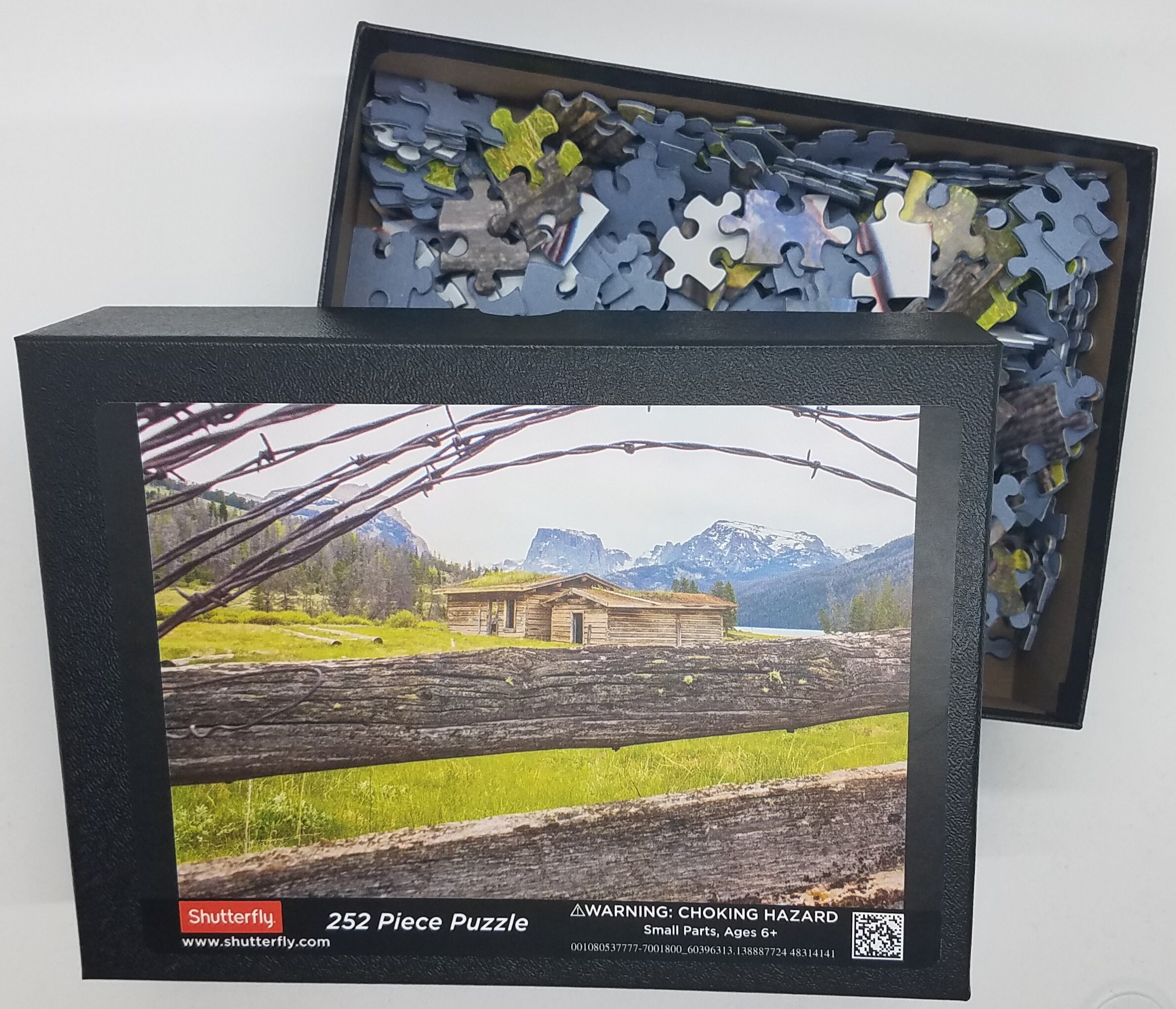 Wind River Range Wyoming Photo Puzzle, Homestead Cabin Gift for History Lover, Mountain Photography Jigsaw Puzzle