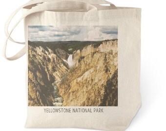 Yellowstone Cotton Canvas Tote Bag, Wyoming National Park Photo, Eco Friendly Farmers Market Bag, Souvenir Gift
