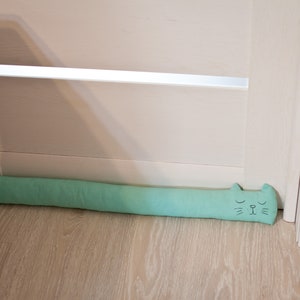 Filled door draft stopper grey Door draft guard stop animal blocker cat dog snake dodger image 3