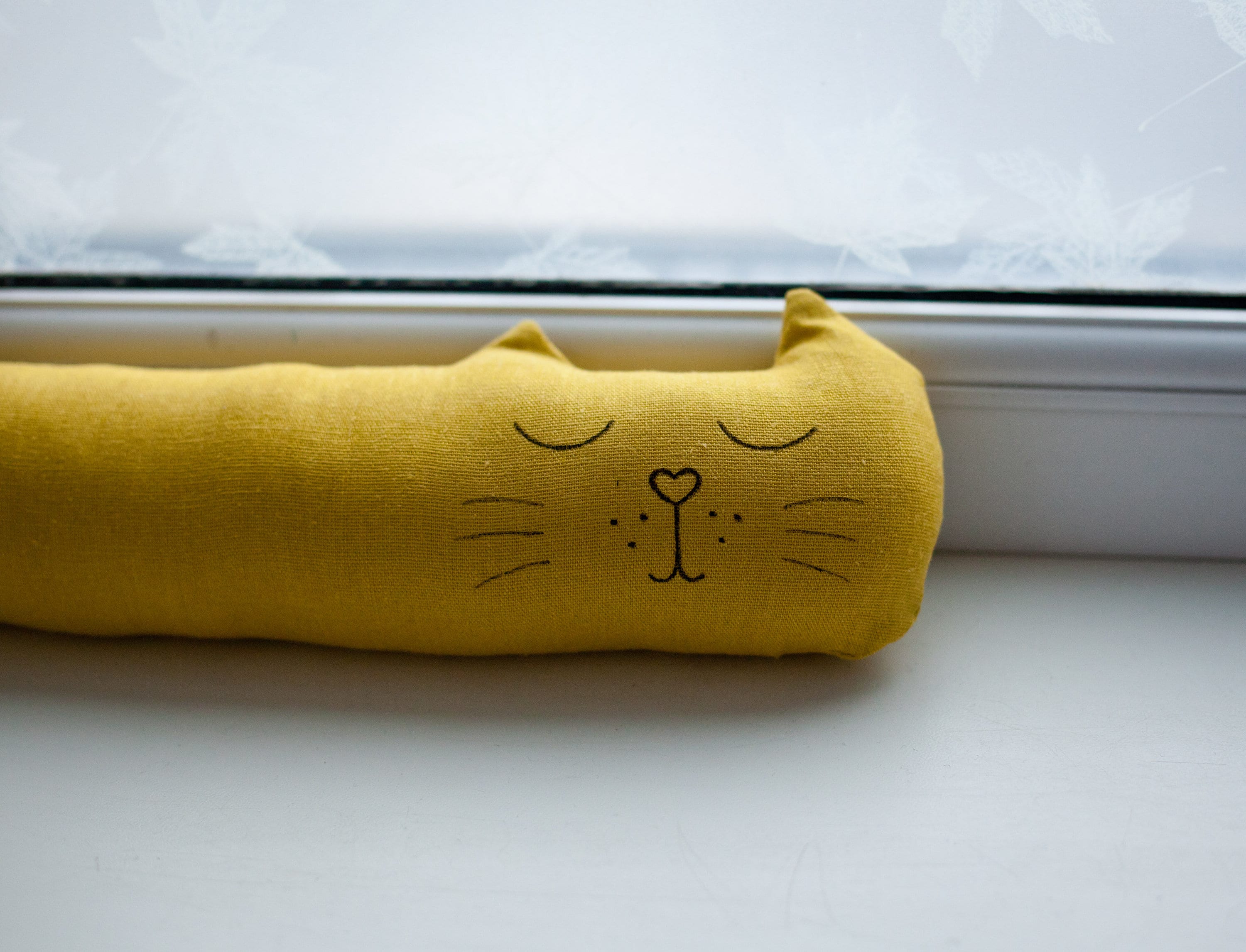 Filled door draft stopper White cat animal bird Burlap beach christmas extra long floral holiday