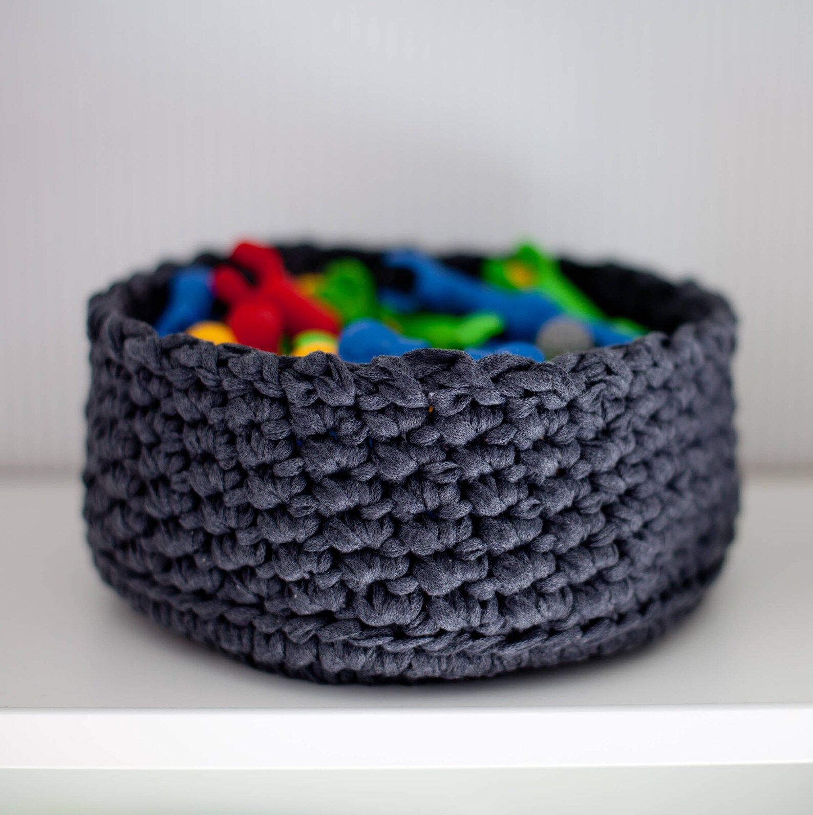 Black decorative basket for storage Desktop basket Kitchen Etsy