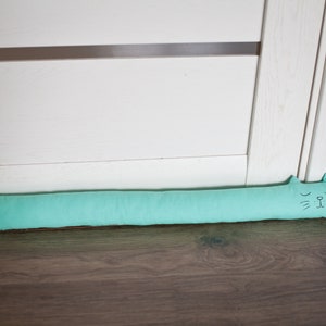 Filled door draft stopper grey Door draft guard stop animal blocker cat dog snake dodger image 2