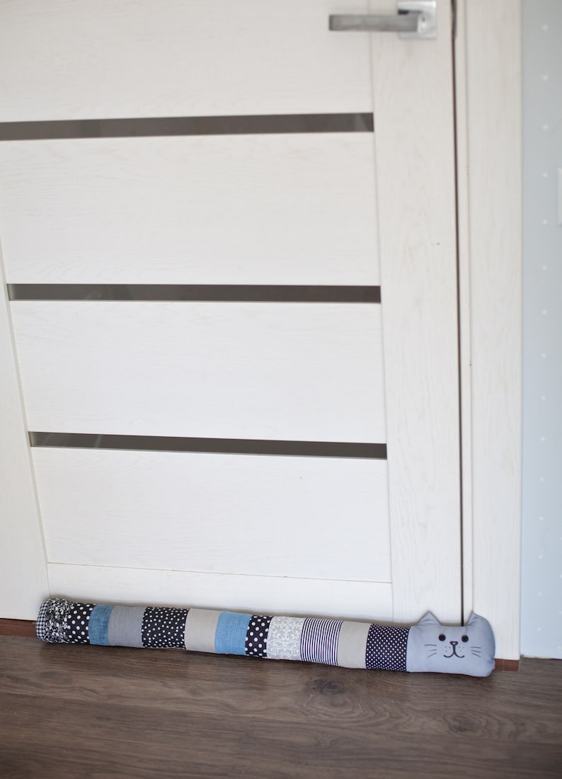 Door draft stopper cat patchwork window draft dodger Door or Etsy