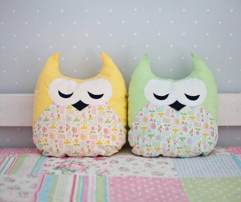 Owl Decorative Pillow Set Decoration Girl Room Pink Baby Gift Etsy