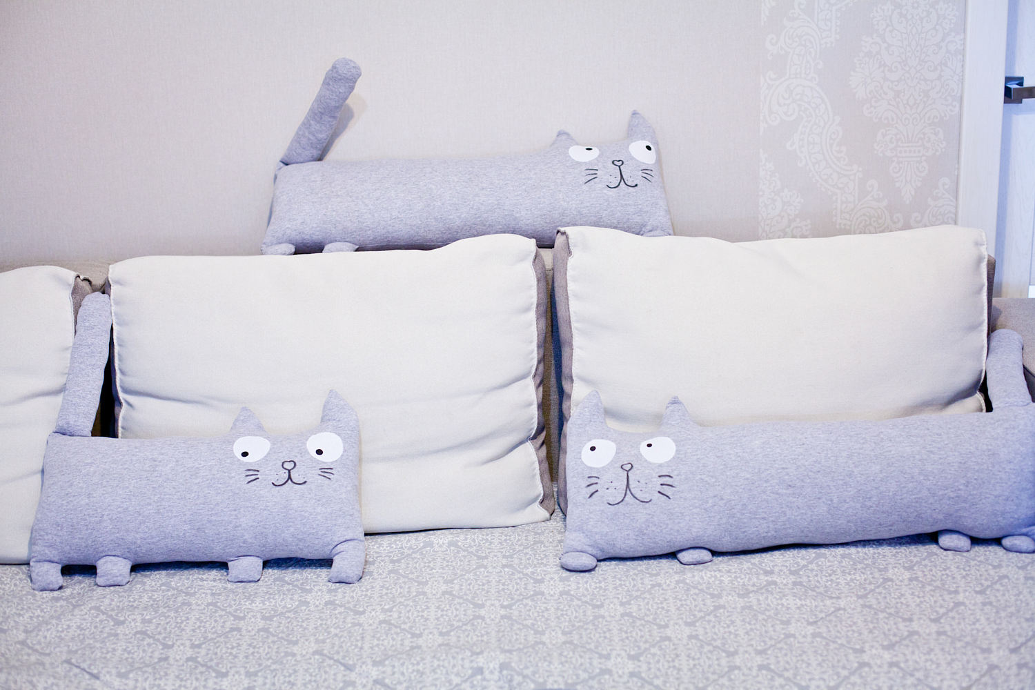 Lumbar pillow extra long solid color charcoal grey king bed Etsy