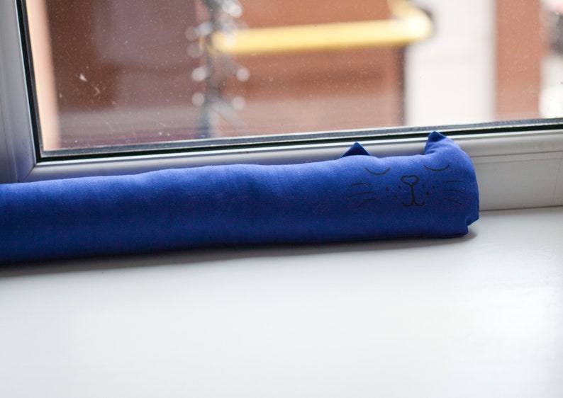 Filled door draft stopper grey Door draft guard stop animal Etsy