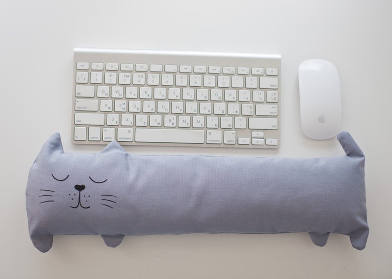 Wrist rest cat mouse pad blue set Cubicle decor geek fabric Etsy