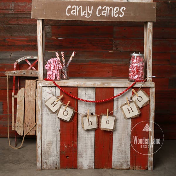 Christmas Digital Background, Christmas Digital Backdrop, Candy Cane Stand, Candy Canes, Christmas, Antique Sled, Photography