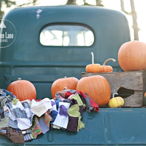 Fall Digital Background, Fall Backdrop, Fall Truck with Pumpkins Background