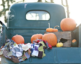 Fall Digital Background, Fall Backdrop, Fall Truck with Pumpkins Background