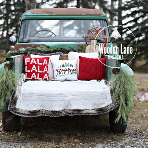 Set di due Natale camion sfondi digitali, antico natale, camion antico cornice digitale, camion di Natale, Natale digitale