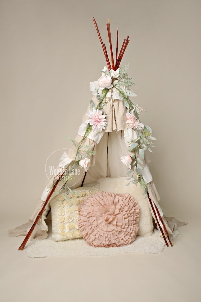 Floral Teepee Digital Background Boho Tent Digital - Etsy