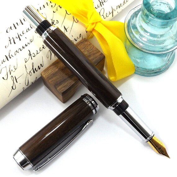 Wood Roller Ball pen Handmade in Indian Rosewood Wood and Gold Plated