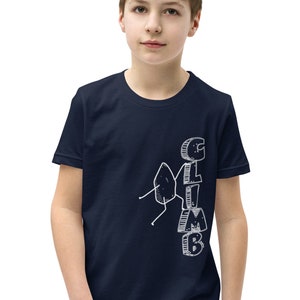 Kids “Rock Climb” Climbing Youth T-Shirt Fun & Cool Unisex Bouldering Tee for Boys and Girls