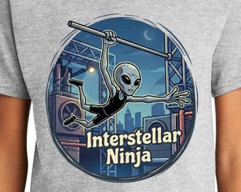 Youth & Adult "Interstellar Ninja" Alien Ninja Warrior Lache Obstacle Course Athlete T-Shirt and Hoodie