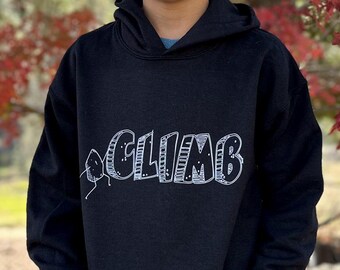 Adult & Youth "Rock Climb" Climbing Bouldering Unisex Shirt and Hoodie